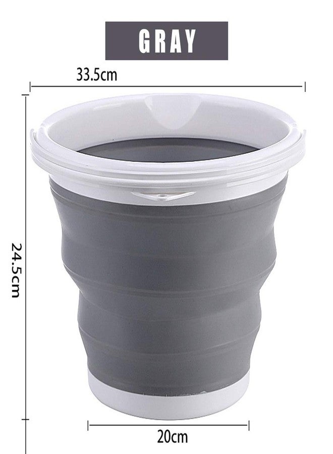 DLD FlexWare Collapsible Bucket with Strong, Flexible, Compact, BPA Free Design and Sturdy Handle for Hiking, Backpacking, Camping and Outdoor Survival 10L(Gray) - Image 3